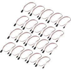 QUARKZMAN 20 Stück 3-poliges Servo-Verlängerungskabel, Anschlusskabel, Stecker auf Buchse, 19,7 Zoll, 26 AWG, 30-adriges Servo-Empfängerkabel für RC-Modellflugzeuge