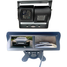 Dolphin Automotive Commercial Van Dual Twin Commercial Rear View Camera Black (with 4.3