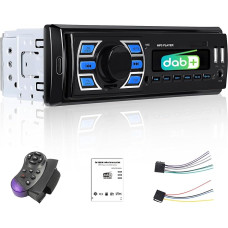 CAMECHO Autoradio DAB Plus 1 Din mit Bluetooth, MP3 grotuvas Bluetooth mit FM Radio, Auto Radio Bluetooth Radio Single Din mit USB/AUX/TF Lenkradsteuerung