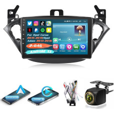 2G + 64G Android 13 automobilinis radijas Opel Corsa 2015-2019/Opel Adam 2013-2016 su Carplay Android Car, 9 colių jutiklinio ekrano automobilinis radijas su WiFi/GPS/FM RDS/Bluetooth+AHD galinio vaizdo kamera