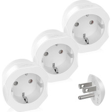 VINTAR 3PC Germany to USA Travel Adapter USA Socket Adapter for USA Canada Mexico Thailand Jamaica Type B White