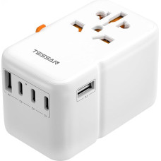 TESSAN 85W GaN Travel Adapter Worldwide USB C, Fast Charge USB C Adapter, Power Adapter with 3 USB C and 2 USB A, Travel Plug for USA, UK, Italy, Thailand, Canada, Japan, Australia, Socket Adapter