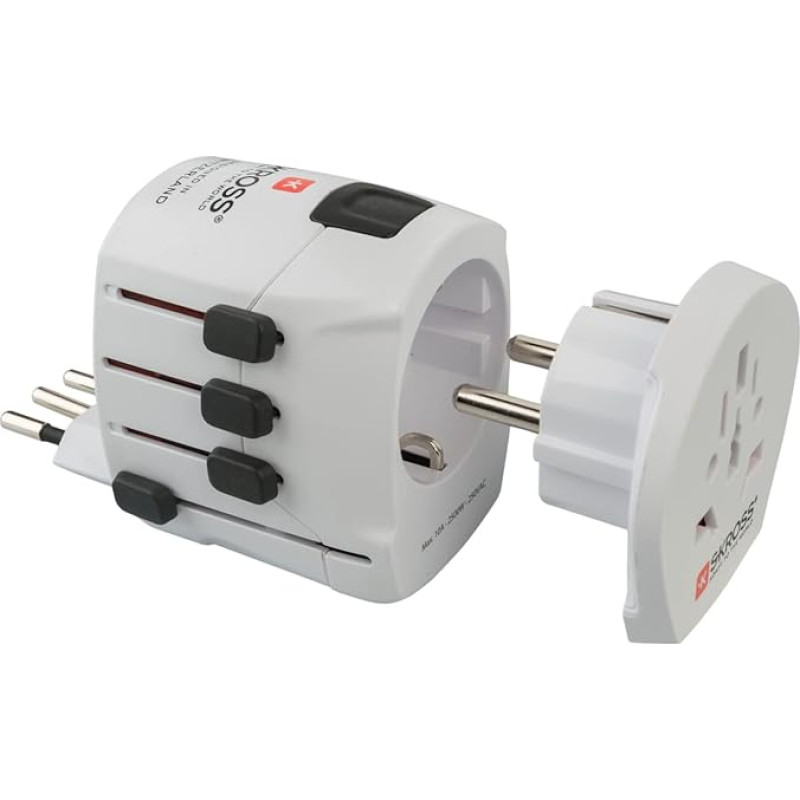 Poly Pool PP2201 3 Pin Universal Travel Adapter with Hidden 4 Plugs