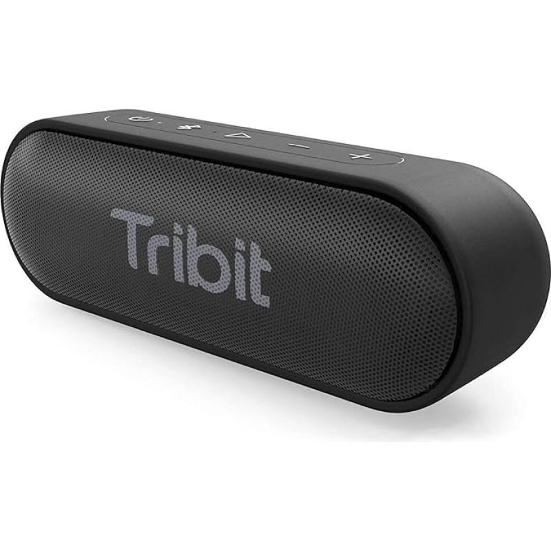 Bluetooth Speaker, Tribit XSound Go Portable Speaker IPX7 Waterproof, 12 W Wireless Speaker with Bass+, 24 Hours Playtime, 20M Bluetooth Range Black