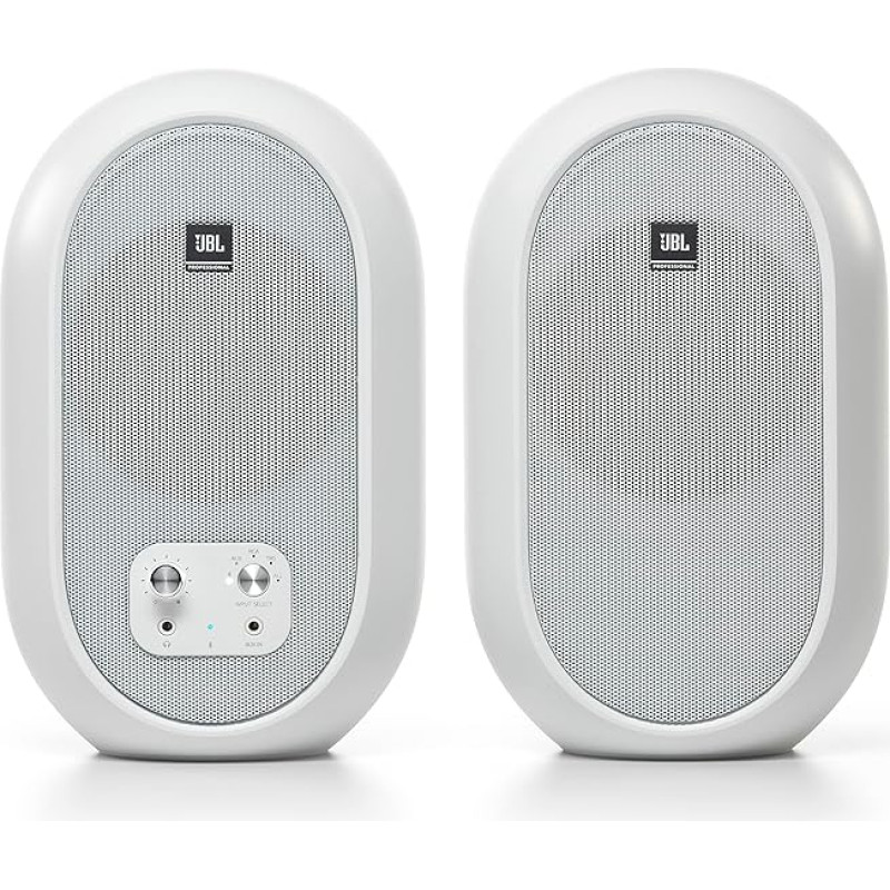 JBL Professional 1 Series 104-BT Compact Desktop Reference Monitors with Bluetooth, White, Sold in Pairs (JBL104-BT-WH)