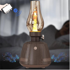 ZONSUSE Retro Kerosene Bluetooth Speaker with LED Light, Bluetooth Box with Night Light, Portable Music Box Bluetooth, Speaker Bluetooth, Powerful Bass High Volume Bluetooth 5.0 (Walnut Grain C)