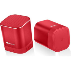 Portable Bluetooth Speaker AT1, AURTEC Dual Wireless Speaker with Real Wireless Stereo Technology, Strong Bass and Powerful Volume, Bluetooth 4.2 for iOS, Android and - Red