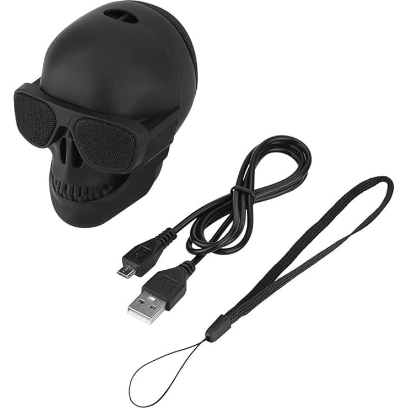 Yuehuamech Skull Head Bluetooth Speaker Mini Wireless Bluetooth Stereo Speaker Cool Creative Design Portable Bluetooth Stereo Voice Box for Outdoor Halloween Party Travel