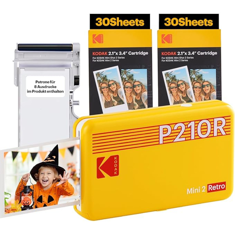 KODAK Mini 2 Plus Retro Mobile 10 X 15 Photo Printer, and Polaroid Instant Pictures print in premium quality on the go with your mobile phone, mobile photo printer for smartphone (iphone & android), portable bluetooth printer