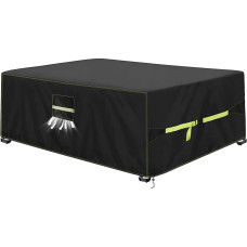 VDISRR Sodo baldų dangtis, 420D Oxford dangtis stalams 250 x 150 x 90 cm, apsauginis sodo stalų dangtis su vėdinimo angomis, atsparus vandeniui, UV spinduliams, atsparus dulkėms, atsparus žiemai, skirtas terasai