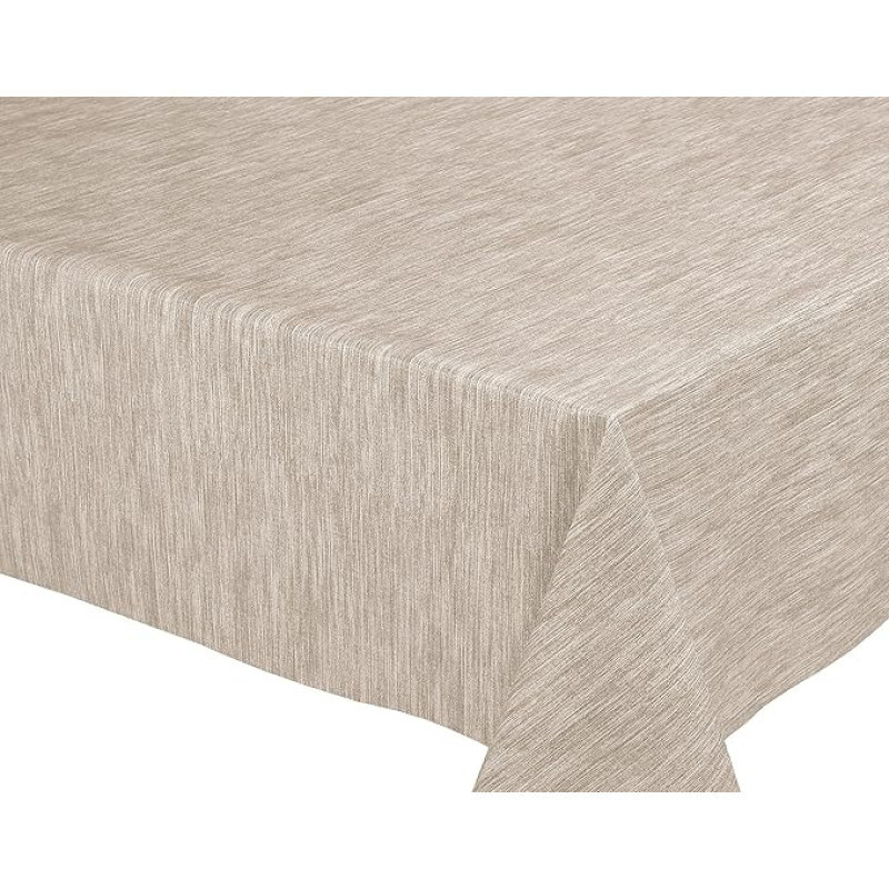 BEAUTEX Georginia Beige Oilcloth staltiesė, aliejinė staltiesė, nuvaloma, sodo staltiesė, apvali, ovali, kvadratinė, pasirenkamas dydis (kvadratas 140 x 260 cm)