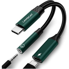 LAMSCAT USB C ausinių adapteris ir įkrovimo adapteris, 