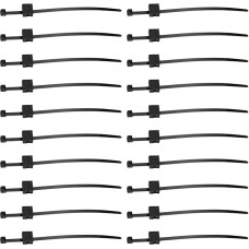 eMagTech 20 Stück 4,6 x 200 mm K2 PA66W Kunststoff-Kabelbinder mit Kantenclip Nylon-Kabelbinder mit Steckoption für Solar-Montageclip und Photovoltaik