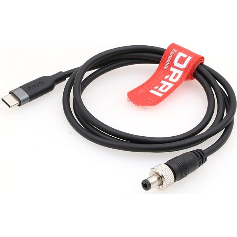 DRRI Locking 5.5x2.1mm DC to USB-C PD Fast Charge 12V Power Cable for Atomos Ninja V Monitor/Zwo ASI Cooled