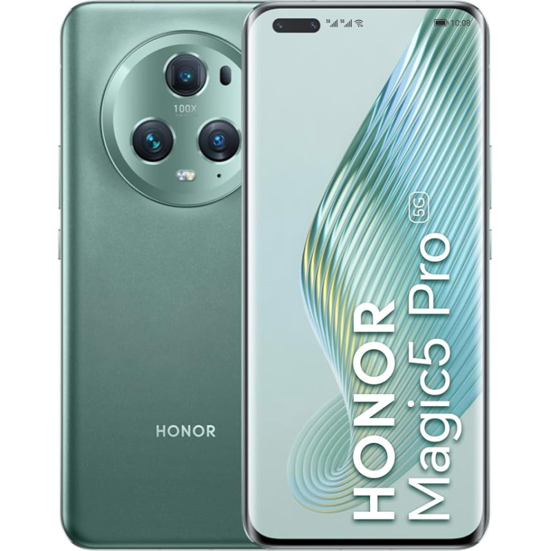 Honor Magic5 Pro 5G išmanusis telefonas 12+512GB Snapdragon 8 Gen 2 6,81 colių ekranas su 120 Hz HDR HDR keturkampe išlenkta, AI triguba kamera su 50 MP milžiniška 5100 mAh baterija