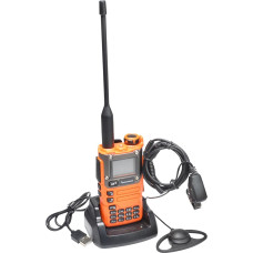 QUANSHENG UV-K6 radijo stotis 5W Walkie Talkie ilgo nuotolio įkraunama rankinė radijo stotis suaugusiesiems Policijos radijo stotis su FM, NOAA, C tipo įkrova, 200 kanalų (UA-K6 su D01CK)