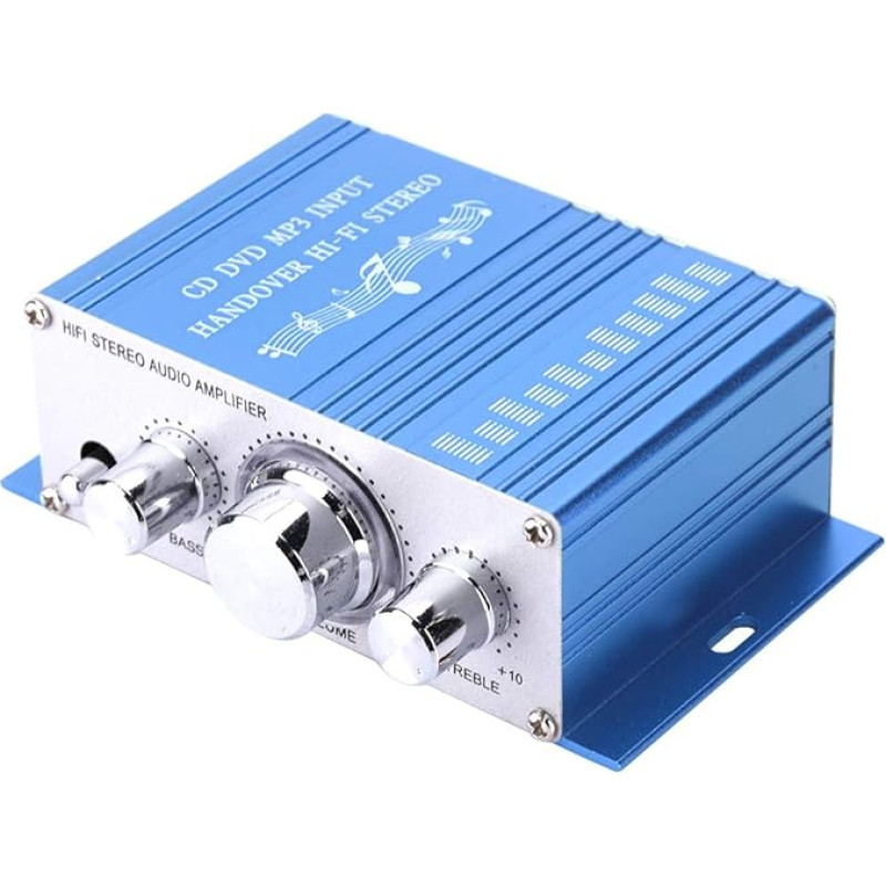 SUNGOOYUE Car Amplifier, DC 12V 2A Aluminium Alloy High Performance HiFi Audio Music CD DVD MP3 FM Player Car Speaker (Blue)