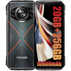 DOOGEE S Cyber Tvirtas išmanusis telefonas be sutarties (2024), 10800 mAh akumuliatorius / 33 W mobiliojo ryšio telefonai be SIM blokavimo, 20 GB + 256 GB, tvirtas 4G, 50 MP fotoaparatas + 16 MP lauko telefonas, 