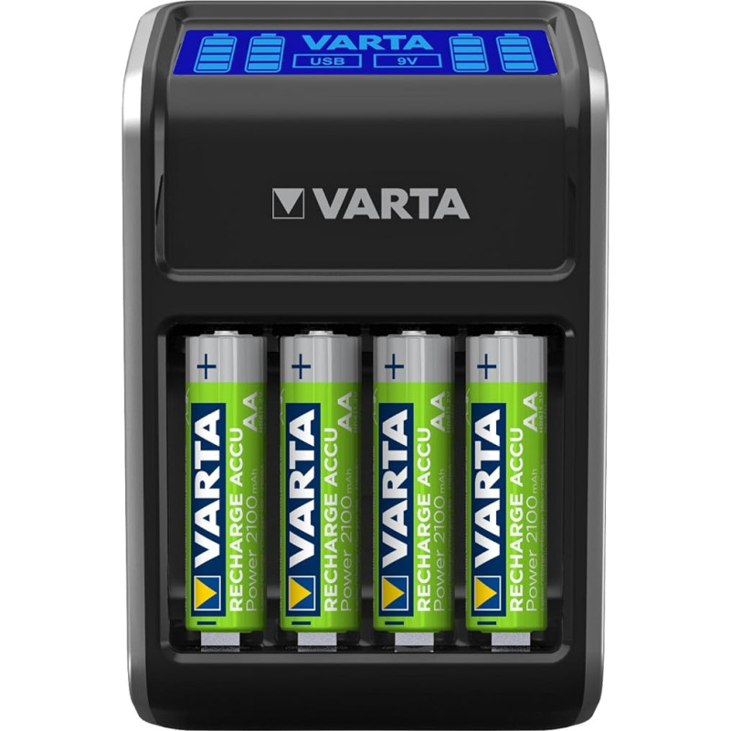 VARTA LCD plug charger (for AA / AAA / 9V and USB devices) black (design may vary)