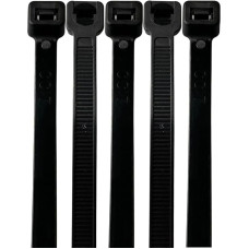 Ypatingai ilgi 9 mm x 1000 mm juodi kabelių kaklaraiščiai