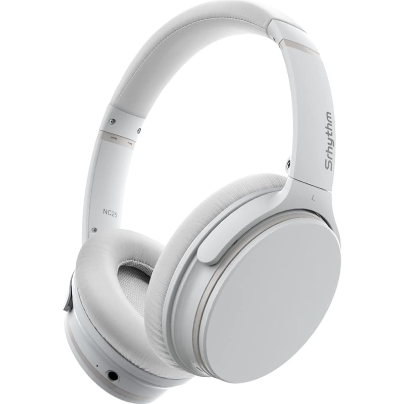 Srhythm NC25 Noise Cancelling Headphones Bluetooth 5.0, Lightweight Wireless Headset Over-Ear with Low Latency Game Mode, 50H Playtime, Memory Protein Ear Cups