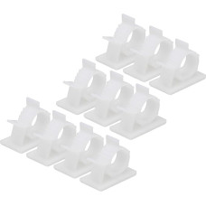 sourcing map Pack of 30 Adhesive Cable Cable Clip PE Cord Clamps 17-20 mm Adjustable for USB Cords Mouse Cable Network Cable White
