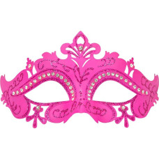 Widmann Rosa venezianische Maske mit Glitzer für Erwachsene Vienas Tag