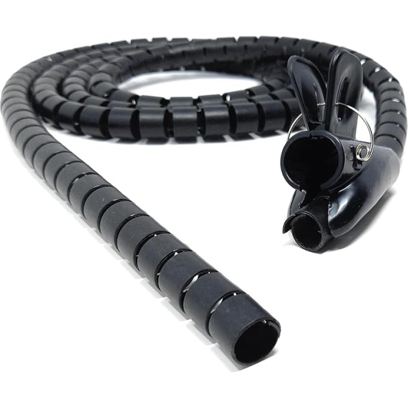 Spiralwickel-Kabelschlauch, schneidbar, flexibel, Kabelschutz, Kabel-Organizer, skirtas 12 mm iki 20 mm kabeliams, 2 m