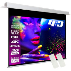 ESMART Expert CSX Įleidžiamas lubų ekranas 255 cm vaizdas 203 x 152 cm (100 colių) 4:3 Infraraudonųjų spindulių nuotolinio valdymo pultas Trigger Control Namų kino elektrinis projektorius Motorinis projekcinis ekranas