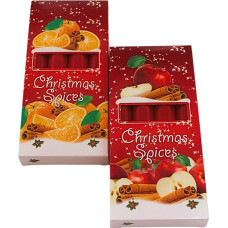 Kvapiosios kankorėžių žvakės, stalo žvakės, dekoratyvinės žvakės, kankorėžių žvakės, Kalėdų kvapo žvakė, 8 vnt., raudonos spalvos cinamono obuolių ir cinamono apelsinų kvapas, dydis: H x Ø apie 17.