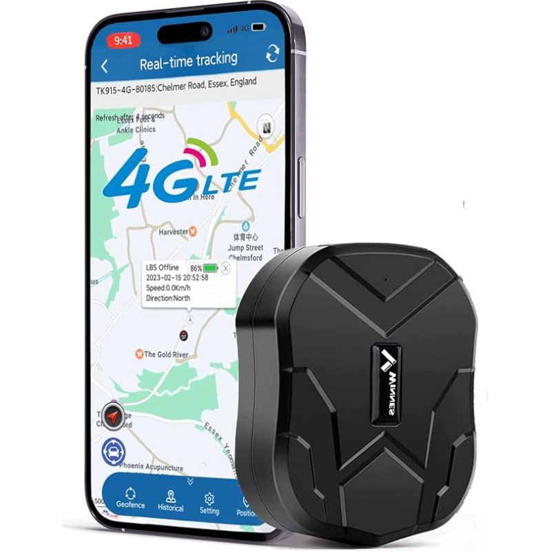 4G GPS Tracker Without Subscription 10000 mAh GPS Tracker Car 120 Days Standby Time, Real Time to Update the Position, Strong Magnetic and Waterproof with Free App