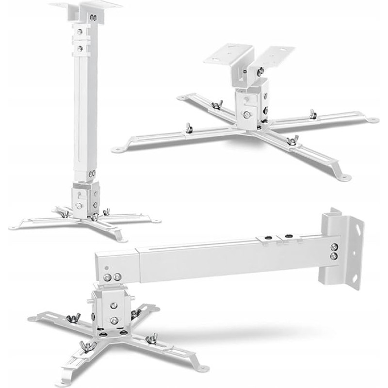 Overmax Ceiling Mount Projector Mount up to 20 kg, Adjustable Length 25 Degree Angle Adjustment, Made of Steel, Wall and Ceiling Mounting, Lightweight and Sturdy Construction