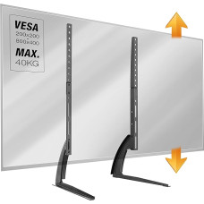 RICOO Universal Standfuß Fernseher - TV Ständer Höhenverstellbar FS502 TV stovas Fernseher Standfuss für 30-65 Zoll bis 40 kg max. VESA 800x400, TV Bodenständer - TV Standfuss Stabiler Stahl