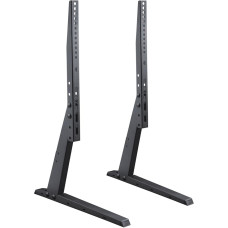 PureMounts PM-TVS-02 Standfuß für TV Geräte mit 94-178 cm (37-70 Zoll), 5-stufig höhenverstellbar, Kabelmanagement, Traglast: max. 35,0 kg, VESA 600x400, schwarz