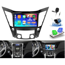 OiLiehu 2G + 64G Android 13 Automobilinis radijas 2 DIN Carplay Android automobilis Hyundai Sonata 2010-2015 Automobilinis radijas su ekranu 9 colių automobilinis radijas su Mirror Link/EQ/Bluetooth/SWC/FM RDS/WiFi/GPS/ galinio vaizdo kamera