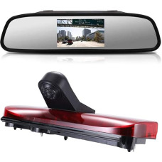 12 mm Lens CMOS Reversing Camera + 4.3 Inch Car Rear View Mirror Brake Light Car Roof Reversing Camera for Ford Transit Connect 2014-2017 Van Business MPV SUV Bus