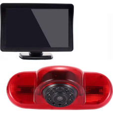 12 mm atbulinės eigos kamera + 4,3 colių TFT LCD ekranas, stabdžių žibintas, automobilio stogo atbulinės eigos kameros pakaitalas Opel Vivaro Surf Concept/Life/Combo/Vauxhall/Renault Trafic/Fiat Talento/Primastar