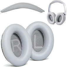 AHG Replacement Earpads QC35 / QC35 ii and Head Cushion QC35 / QC35 ii. Compatible with Bose QuietComfort 35 / QuietComfort 35 ii Headphones (Grey) Premium Protein Leather | Durable