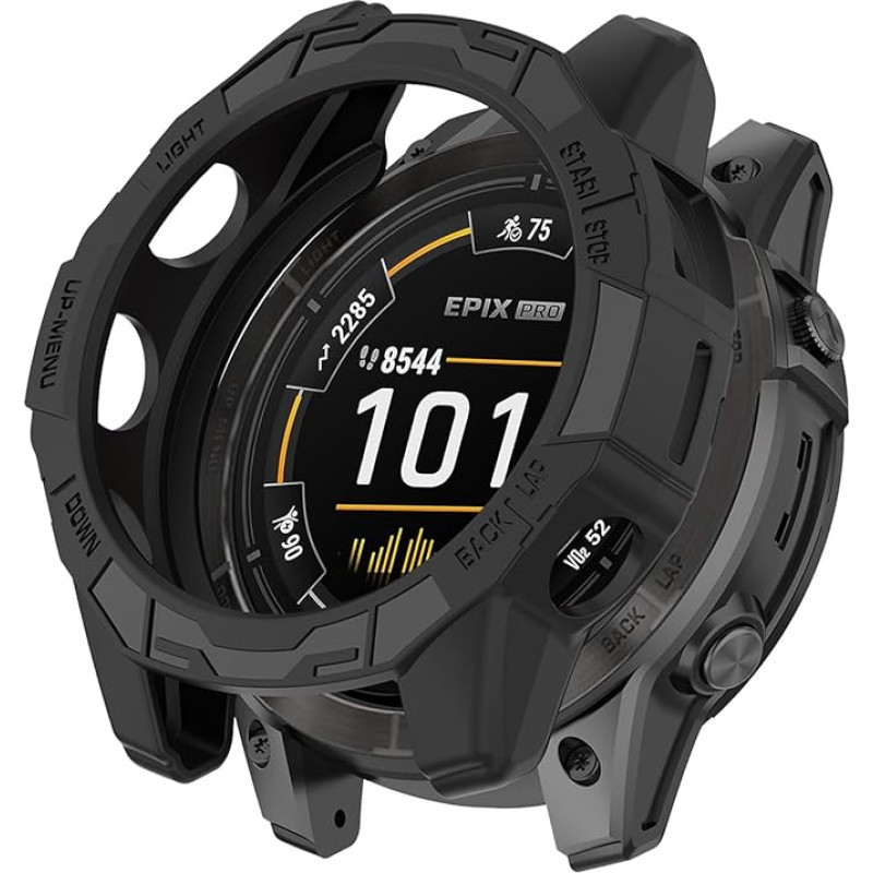 KONEE Case Compatible with Garmin EPIX Pro 51 mm / Fenix 7X Pro/Fenix 7X, [Anti-Stain] [Scratch-Resistant] Ultra Thin TPU Protective Case for Garmin EPIX Pro 51 mm / Fenix 7X Pro/Fenix 7X - Black