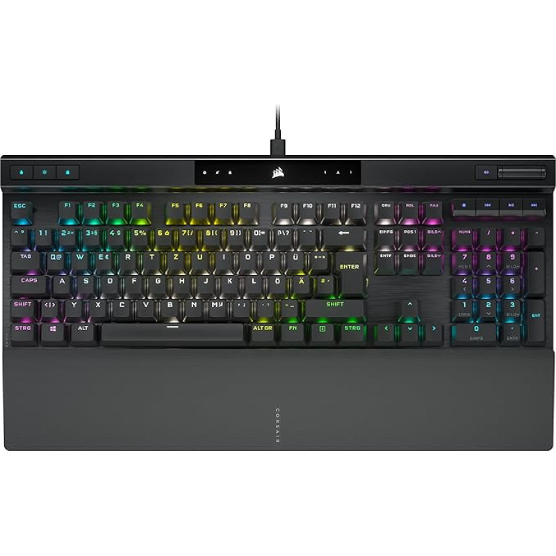 Corsair K70 PRO RGB Optical-Mechanical Wired Gaming Keyboard - OPX Linear Switch - PBT Double Shot Keycaps - iCUE Compatible - QWERTZ DE - PC, Xbox - Black