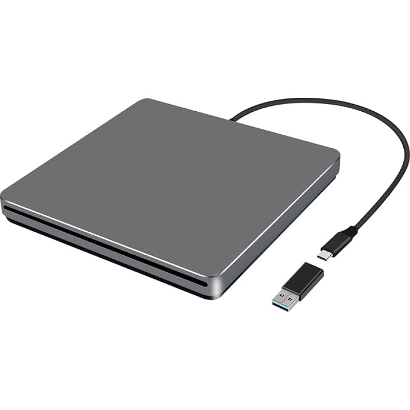 NOLYTH Externes CD Laufwerk für Apple, Slot-in DVD Laufwerk Extern für Mac, Portable USB DVD Brenner Externes Laufwerk für Laptop PC MacBook Windows Desktop