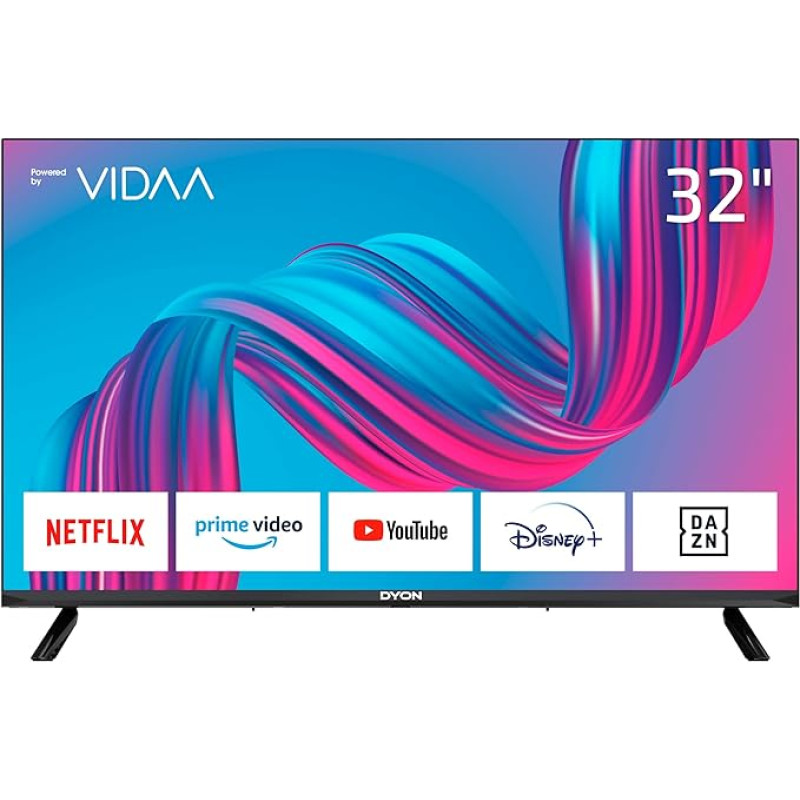 Dyon Movie Smart 32 VX TV, 32 inches (81 cm), HD Smart TV, HD Triple Tuner (DVB-C/-S2/-T2), App Store, Prime Video, Netflix, YouTube, DAZN, Disney+ (Model 2023)