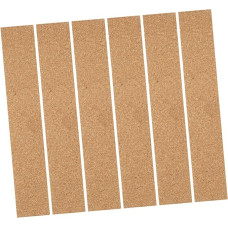 TOPPERFUN Pack of 6 Self-Adhesive Cork Strips Thick Cork Bulletin Bar Strips Cork Slat Strips Bulletin Bars Made of Cork Cork Strips for Office Cork Board Strips Pin Board Strips