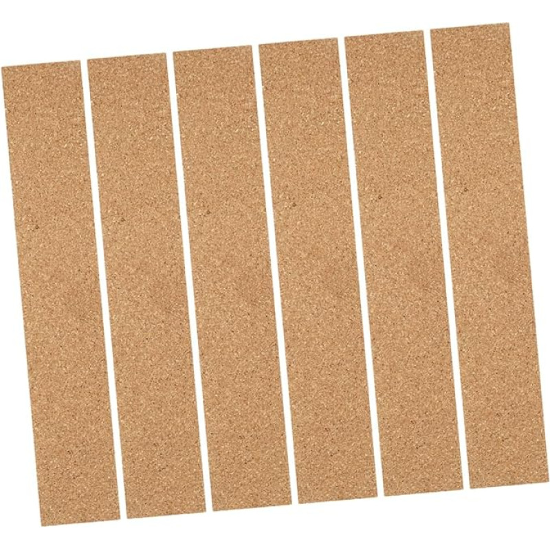 TOPPERFUN Pack of 6 Self-Adhesive Cork Strips Thick Cork Bulletin Bar Strips Cork Slat Strips Bulletin Bars Made of Cork Cork Strips for Office Cork Board Strips Pin Board Strips