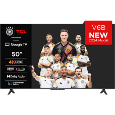 TCL 50V6B 50 Inch 4K Ultra HD, HDR TV, Smart TV Supported by Google TV (Dolby Audio, Motion Clarity, Voice Control, Compatible with Google Assistant, Chromecast Built-In