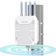 WAVLINK WiFi6 lauko belaidis prieigos taškas/WLAN retransliatorius/maršrutizatorius, dviejų juostų 2.4G+5G AX1800M tinklelio plėstuvas su PoE/4x8dBi antenomis/IP67 oro sąlygoms atspariu korpusu