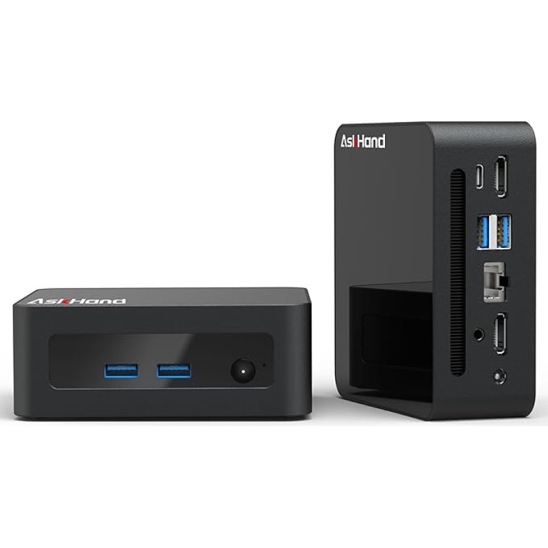 AskHand Mini PC 12450H 16GB+512GB Core i5 12450H 4.40GHz 8C/12T, Dviejų kanalų 16GB RAM 512GB SSD, Win11 Pro, WiFi, BT5.2, 3 x USB3.0, USB2.0, HDMI*2 USB-C 4K@60Hz 3-simultanizuoti. 32 GB U diskas