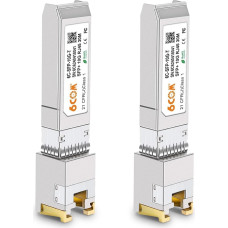 [2 pakuotės] 1.25/2.5/10GBase-T SFP+ tranzistorius, SFP+ RJ45 10G varinis modulis, skirtas 