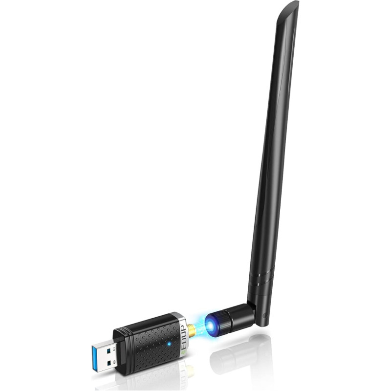 EDUP AC1300M WLAN Stick USB 3.0 WLAN adapteris 6dBi nuimama antena 802.11 AC Dual Band (5GHz 867Mbps + 2.4GHz 400Mbit/s) Tinklo Dongle palaiko Wi-Fi Hotspot staliniam nešiojamam kompiuteriui Windows/Mac OS