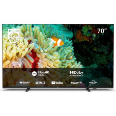 Philips 70PUS7607/12 177 (70 Zoll) Fernseher (4K UHD, HDR10+ Kompatibel, 60 Hz, Dolby Vision & Atmos, Smart TV (Works with Google Assistant), Triple Tuner, Mattschwarz)